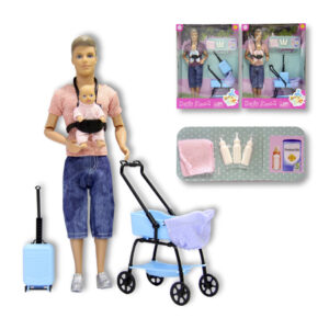 SURTIDO MUÑECO PAPA CON BEBE Y CARRITO