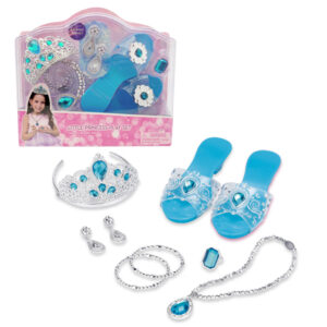 CAJA ZAPATITOS CON DIADEMA Y BISUTERIA