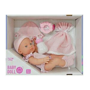 MUÑECO BEBE CON MANTA Y COMPLEMENTOS