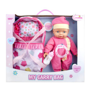 MUÑECO CON CUNA PORTABLE