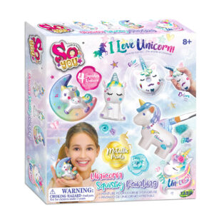 CAJA DECORACION UNICORNIOS CON PURPURINA