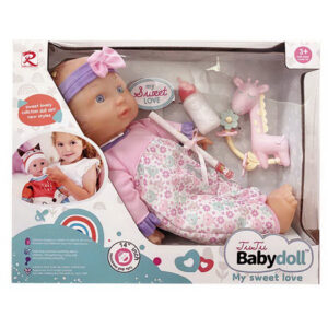 MUÑECO BEBE 14" CON SONIDO Y COMPLEMENTOS