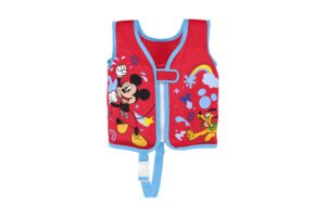Disney Junior: Mickey&Friends Chaleco De Natación de Tela S/M. Con Almohadillas Interiores, Cremallera Y Correa De Seguridad, Talla S/M, 2 Estampados Surtidos Niño/Niña, Target 1-3 Años Max 11-18 Kg,