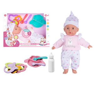 MUÑECO BEBE 14" CON COMPLENTOS Y SONIDO