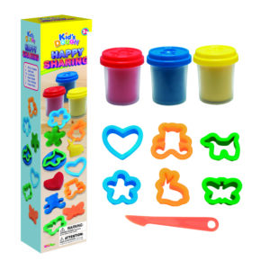 SET 3 BOTES PLASTELINA CON MOLDES