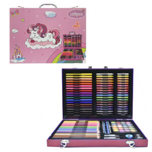 ESTUCHE 128 PIEZAS UNICORNIO