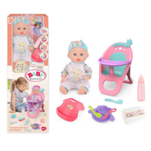 MUÑECO CON TRONA Y ACCESORIOS