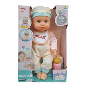 MUÑECO 30 CMS CON BIBERON CAJA ABIERTA