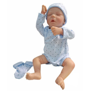 MUÑECO BEBE 48CM VINILO PELELE AZUL