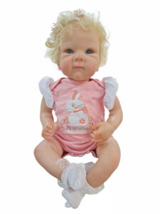 MUÑECO BEBE 48CM PELO VINILO BODY ROSA