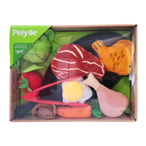 CAJA COMIDA TELA 20 PZS CON PLANCHA Y PINZAS
