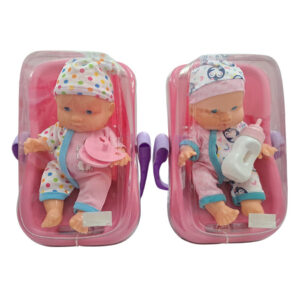 MUÑECO BEBE 22CM CON TRANSPORTIN