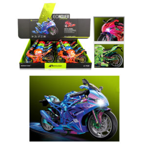 MOTO CON LUZ Y SONIDO EN EXPOSITOR DE 8