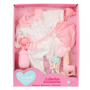 VESTIDO MUÑECA 12" CON CONPLEMENTOS EN CAJA